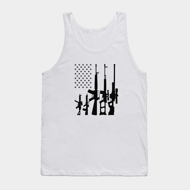 Gun - Guns in American Flag Tank Top by KC Happy Shop